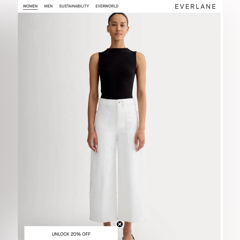 NWT Everlane THE WAY-HIGH GARDNER CROPPED JEAN Ecru